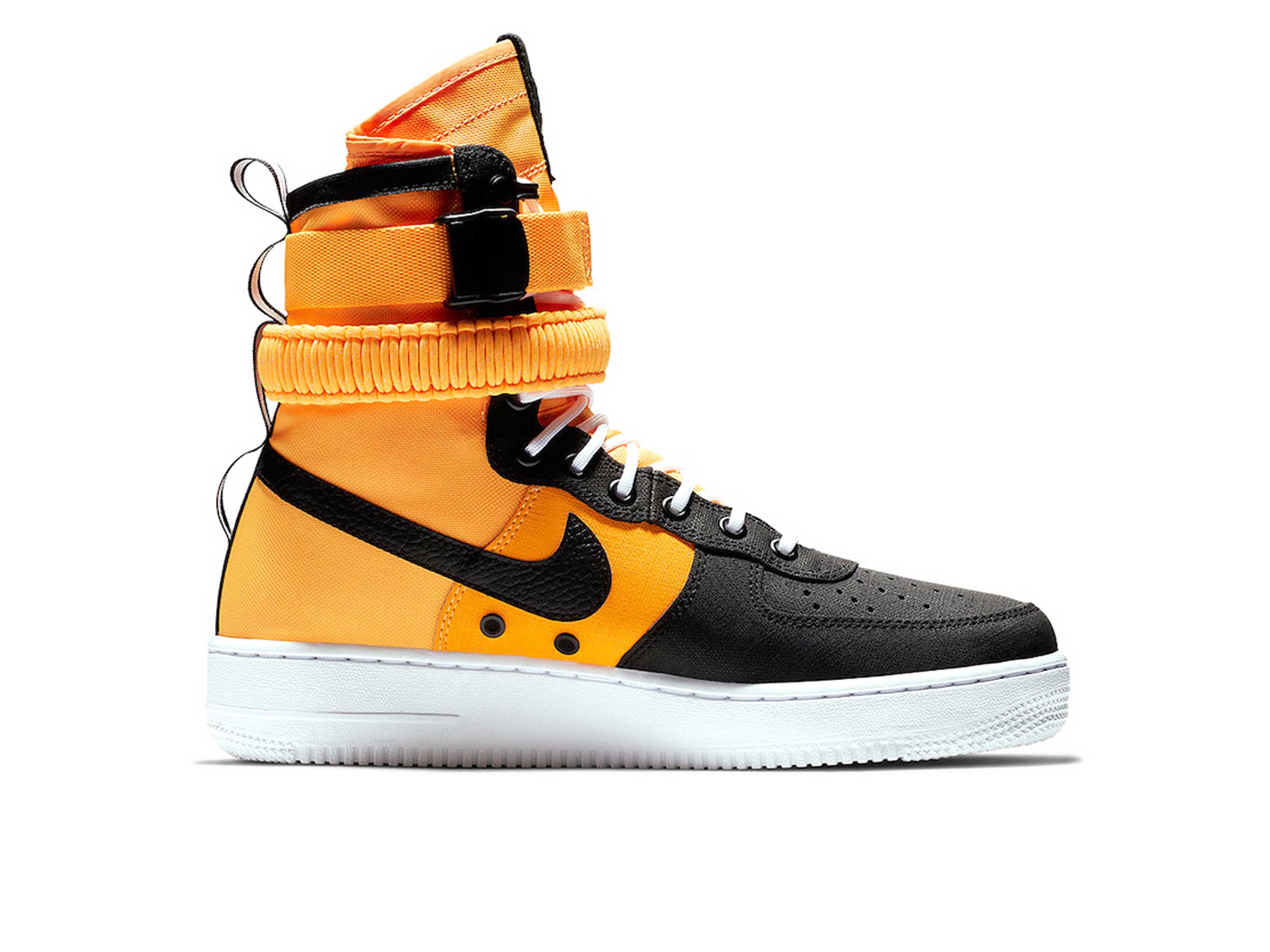 Nike Air Force 1 SF High Black/Orange, черный, оранжевый, кожа, нейлон, мужские