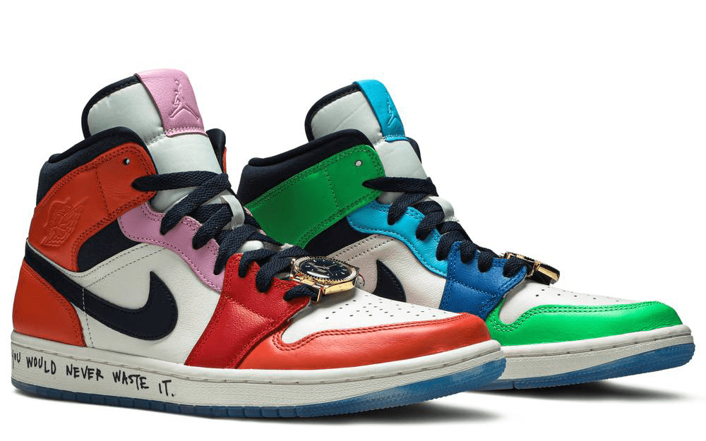 Nike Air Jordan 1 Retro Mid Melody Ehsani Fearless, разноцветные, кожа, мужские