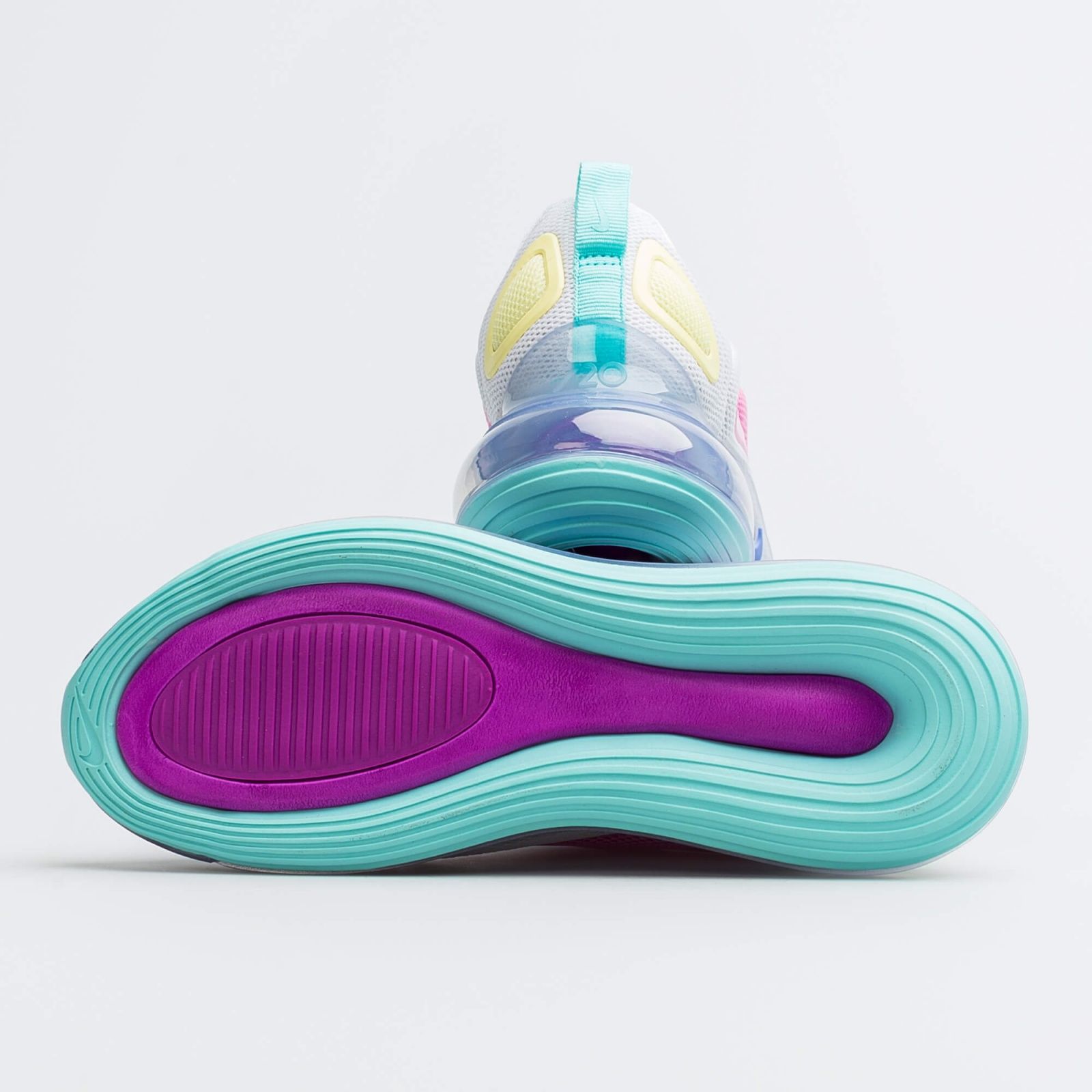 Nike Air Max 720, белый, розовый, голубой, желтый, нейлон, женские