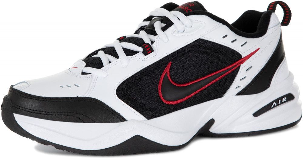 Nike Air Monarch, черный с белым, кожа, мужские, женские