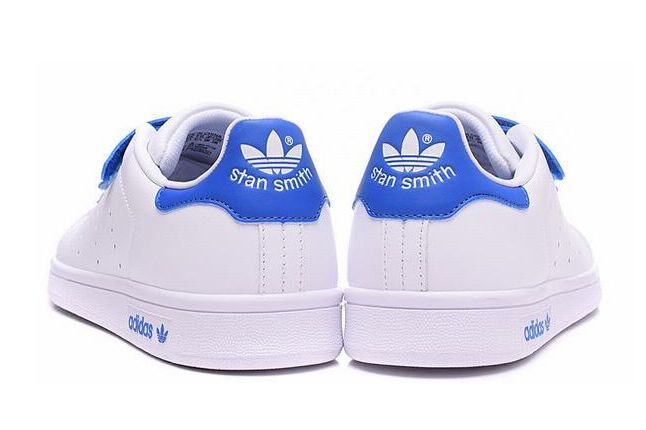 Adidas Stan Smith CF EF белые с синим (35-39)
