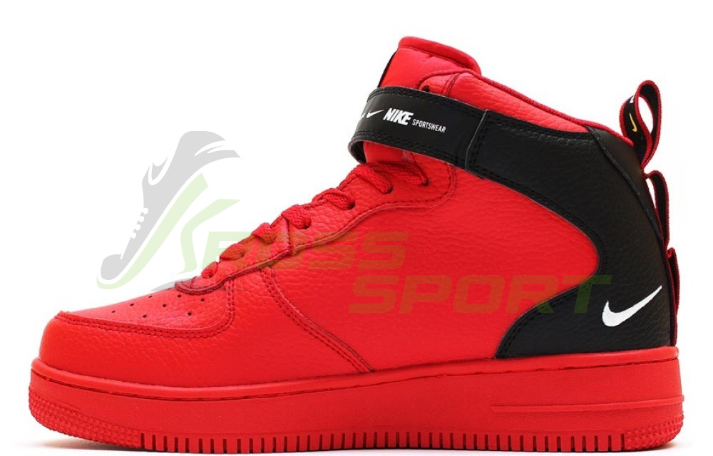 Nike Air Force 1 '07 LV8 Mid Utility с мехом Red/Black